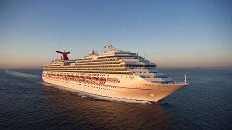 A Carnival cruise ship travelling through the ocean