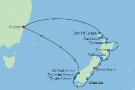 13 night New Zealand cruise from Sydney return