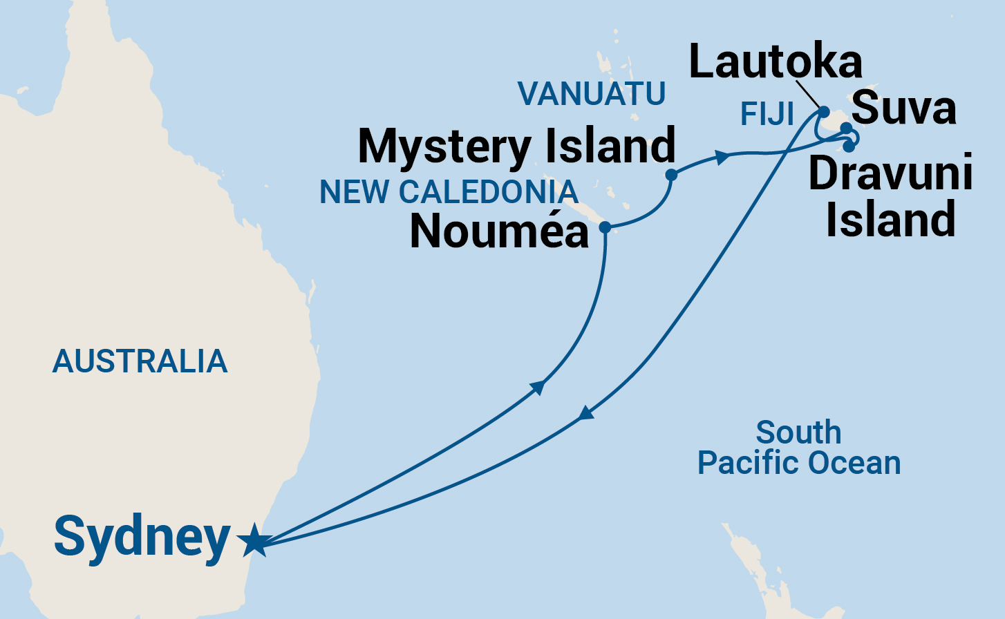 Sydney to South Pacific cruise