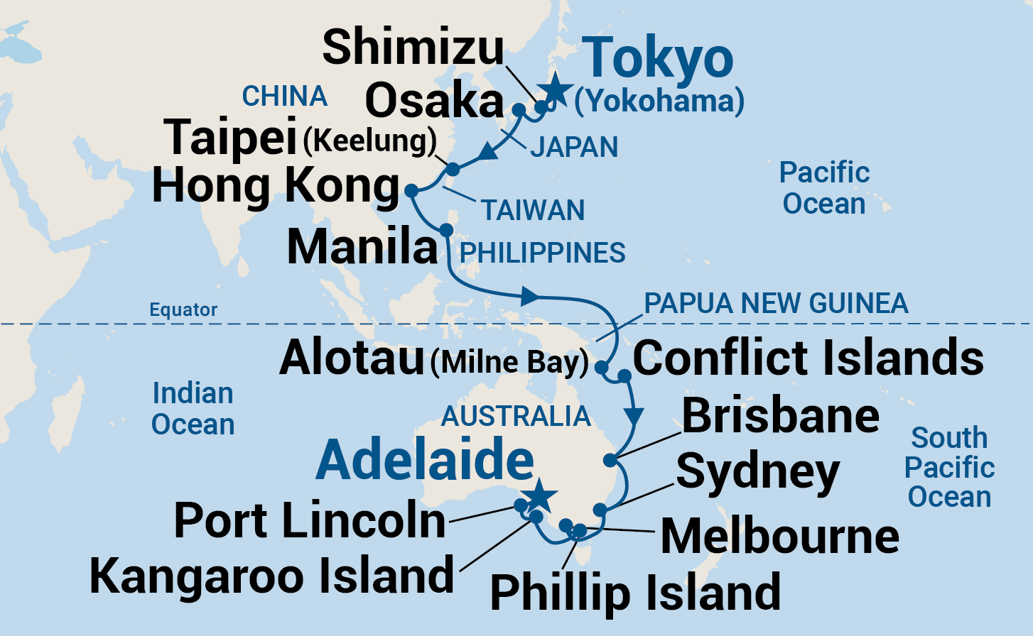 Tokyo to Adelaide