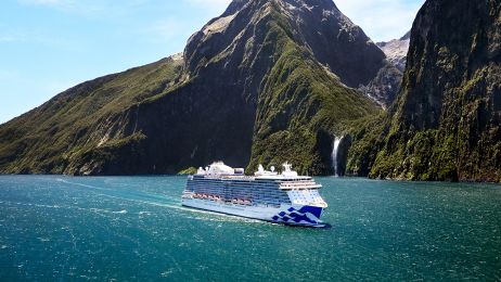 A Princess cruise ship travelling through the ocean