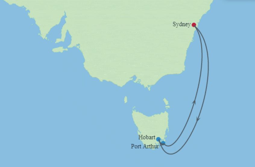 6 night Tasmania cruise from Sydney return