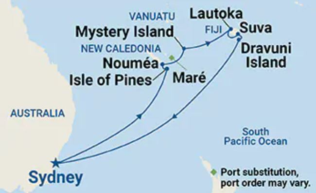 Sydney to South Pacific cruise