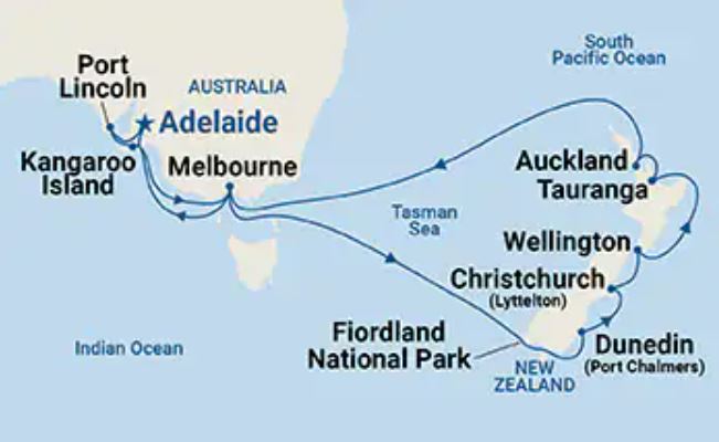Adelaide to New Zealand cruise