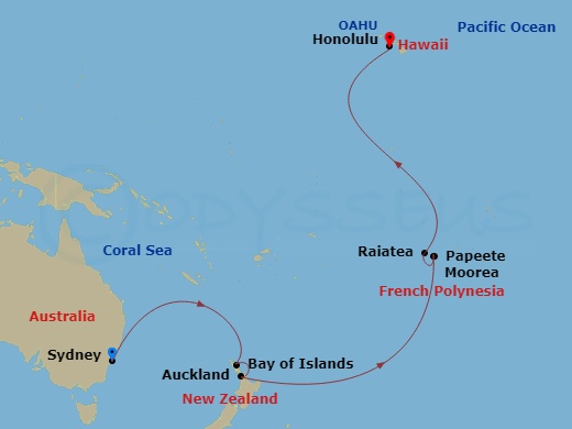 Sydney to Honolulu cruise