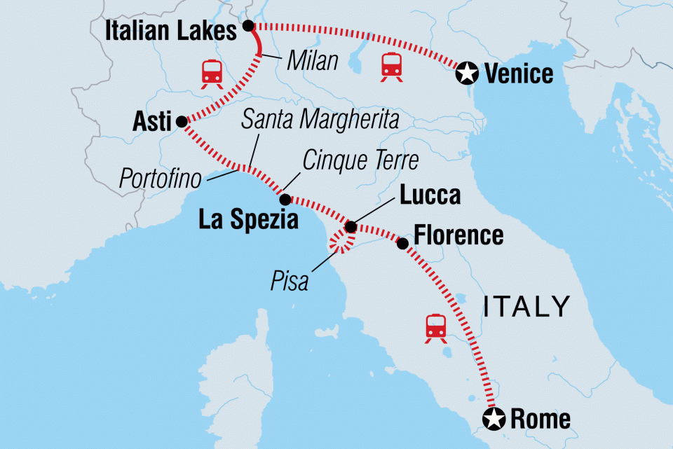 Intrepid Best of Italy tour map