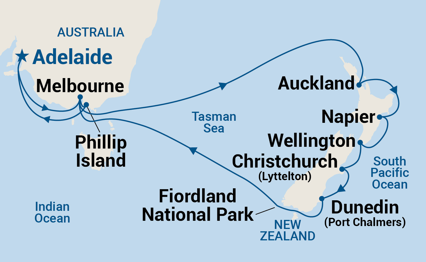 Discover New Zealand, roundtrip from Adelaide